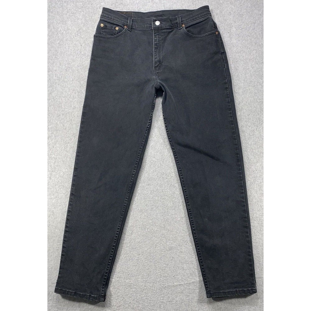 Levi’s 550 Jeans Womens 32x29‎ Black Relaxed Fit Tapered Denim Faded Distressed